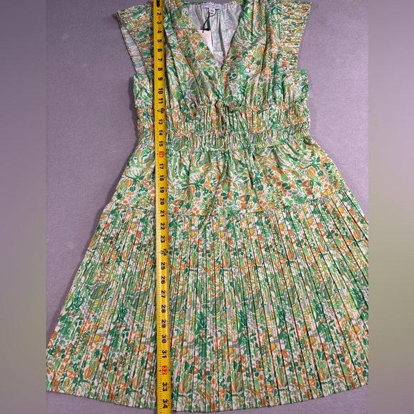 Anthropologie Current Air Floral Garden Sage Mix Print Pleated Size Small NWT - Picture 5 of 9